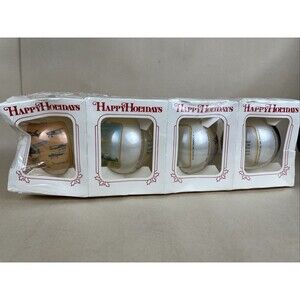 4 Rare VTG 80s 90s New Happy Holidays Aircraft Flight History Bulb Ornaments USA